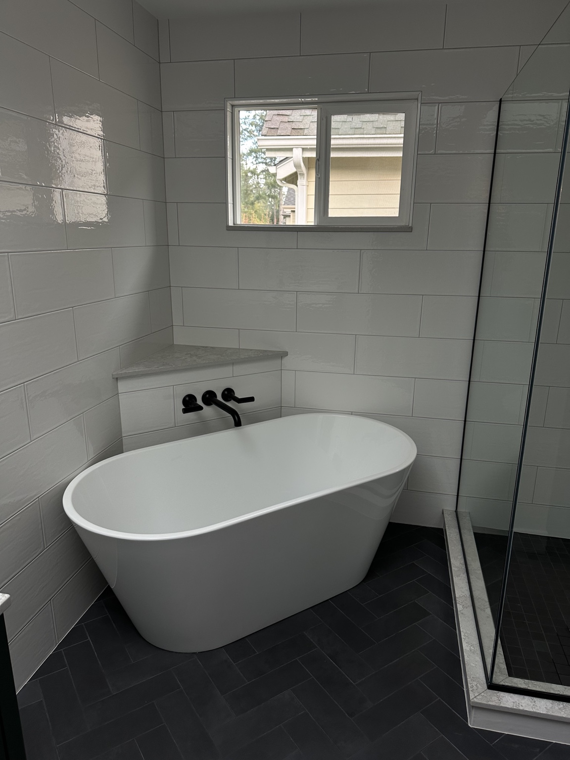 Master bathroom remodel - freestanding tub and tile